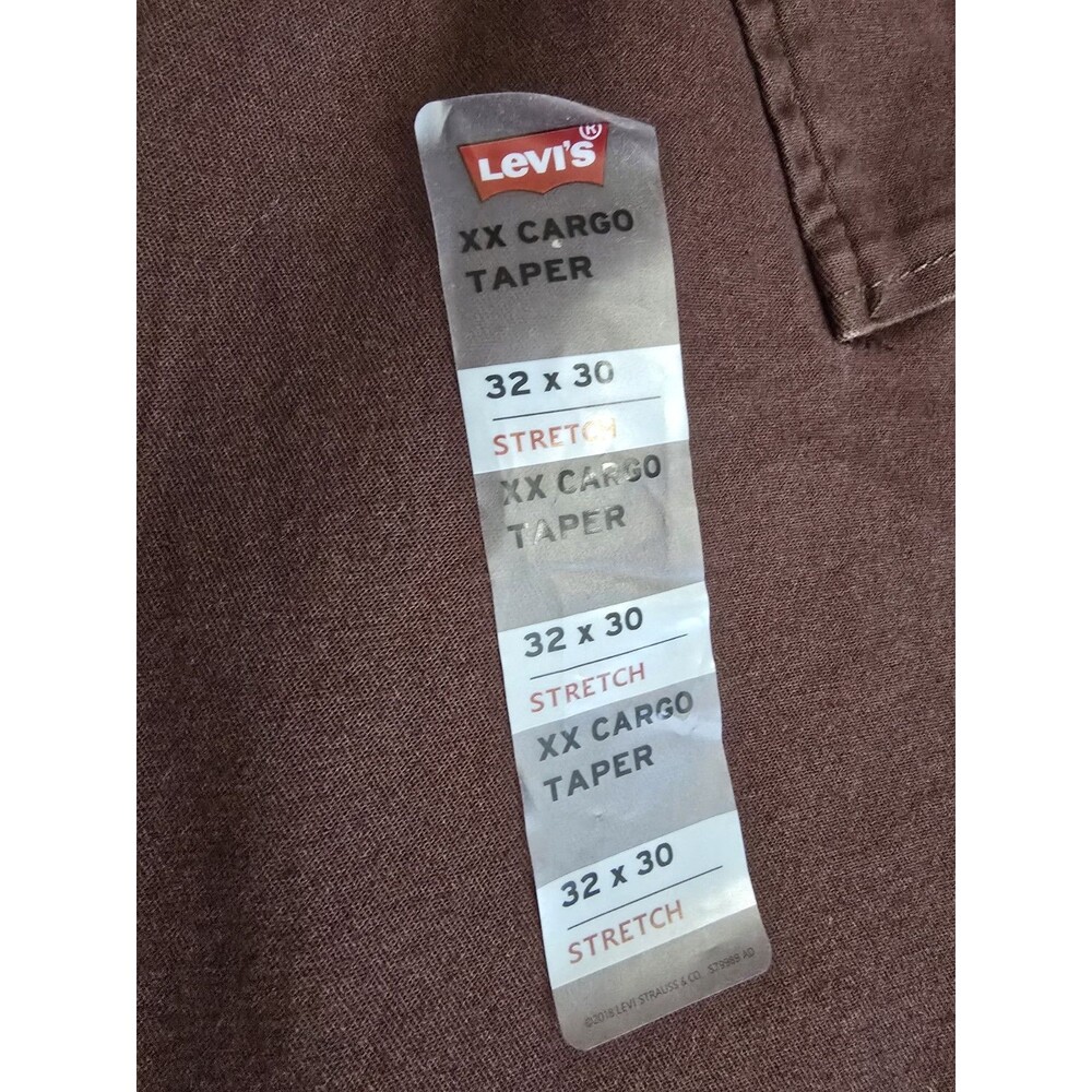 Levi’s XX Cargo Taper Pants Men's 32x30 Delicioso Brown Stretch Poplin Chino NEW - Picture 8 of 11